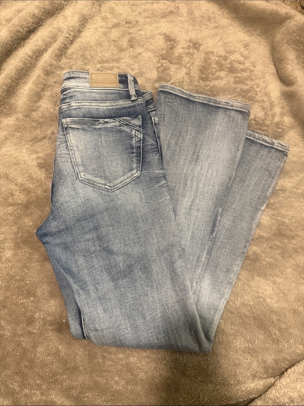 Buckle Light Blue Women's Flare Jeans - Wide Leg size 27